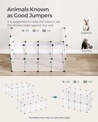 SONGMICS 20 Panel Pet Playpen for Small Animals Guinea Pig Bunny Hamster Fence