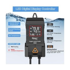 hygger Aquarium Heater 300W 500W 800W 1000W 1200W, Large Adjustable Fish Tank…