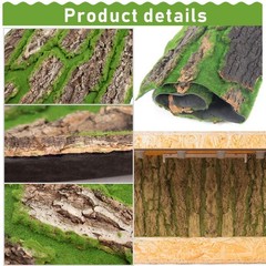 PINVNBY Cork Terrarium Background,Reptile Bark Backdrop Wall Decor and Artifi…