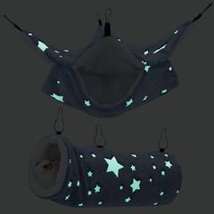 Noctilucent Luminous Guinea Pig Rat Hammock Bunkbed Hanging Tunnel and Soft B…