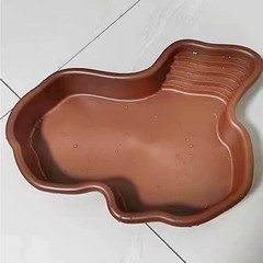 Extra Large Reptile Bathing Pool Reptile Feeding Dish Water Bowl with Ramp Aq…
