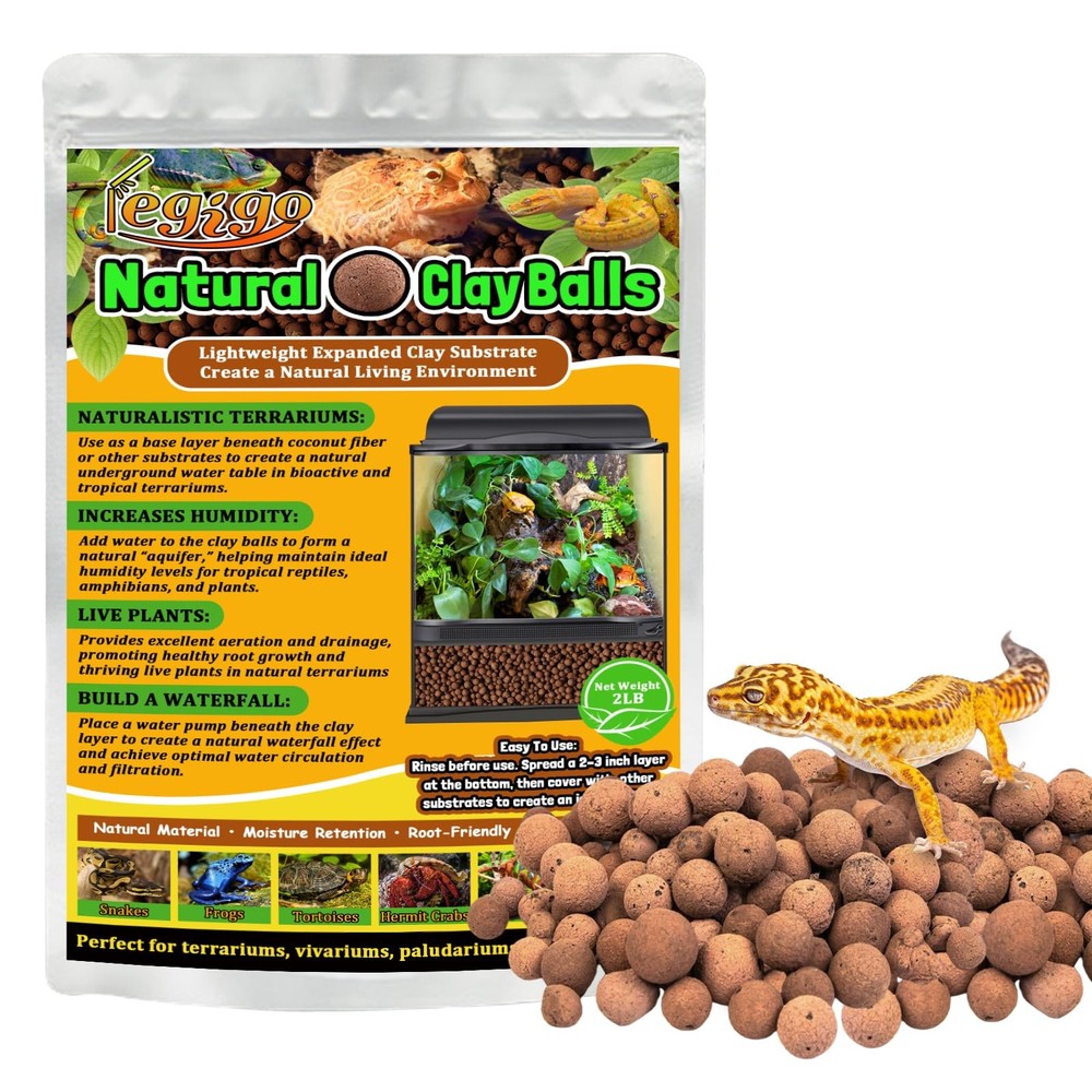 Legigo 2LBS Leca Balls Terrarium Substrate for Reptiles, Organic