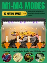 LED UVB Light for Reptiles, 8W 8-Inch Reptile LED Light for Bearded Dragon Li…