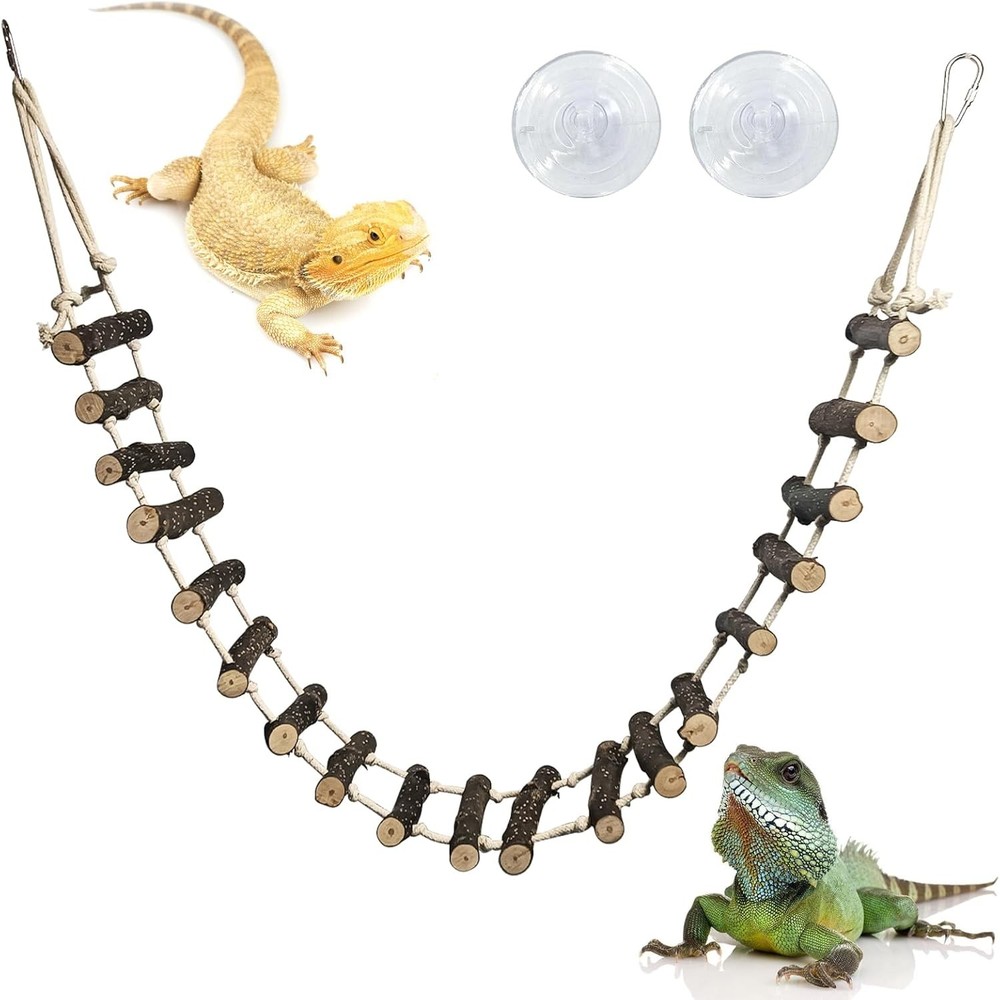 Reptile Climbing Bridge 39 in Long Bearded Dragon Wooden Ladder Terrarium