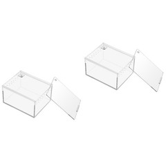 2 Pieces Spider Container Reptile Tarantula Enclosure Transparent Case for