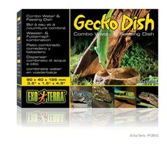 Exo Terra Reptile Gecko Combo 2-In-1 Terrarium Cage Water & Feeding Dish Bowl