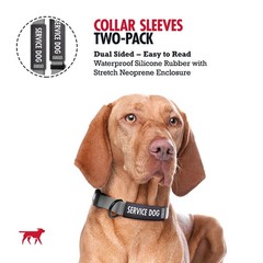 2-Pack Waterproof Collar Sleeves Fits 3/4 Inch Wide Service Dog Small Slide On