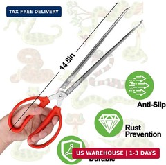Snake Feeding Tongs,15 Inch Reptile Feeding Tongs,Extra Long Large Tweezers for