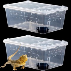Hamiledyi 2PCS Reptile Feeding Box Snake 12.6 x 8.6 x 5.9 inches, White