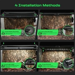12W UVB Reptile Light Strip with Dimming, Remote Control & Timer for Bearded Dra