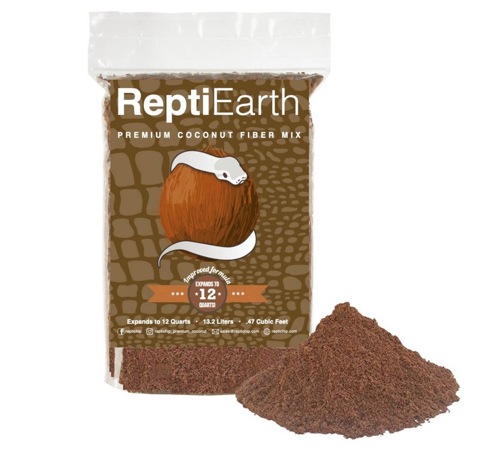 ReptiEarth Fine Coconut Fiber Substrate, Fluffy Small-Strand Reptile Bedding
