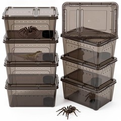 Irenare 8 Pcs Reptile Breeding Box Plastic Spider Terrarium Tarantula Feeding…