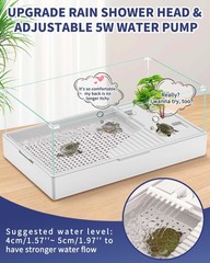 MoonOrange Large Turtle Tank (Tank + Water Pump), Acrylic Turtle Tank Starter…