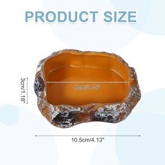 Reptile Food Bowl Reptile Feeding Dish Corner Bowl XS 4.1″ Orange