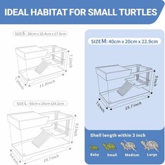 Aquatic Turtle Tank+Lamp+Filter Kit, Upgrade PC Turtle Tank Starter Kit with Adj