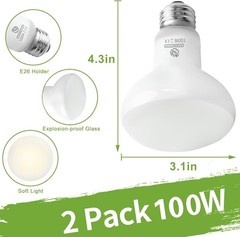 2 Pack 100W Reptile Heat Bulbs – Simulate Natural Sunlight for Terrarium Pets