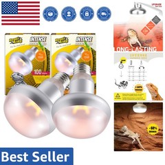 2-Pack 100W Intense Basking Spot UVA Heat Lamp for Reptiles – Long Lasting