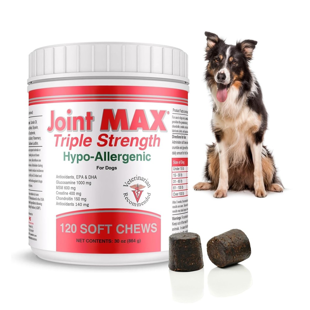 Joint MAX Triple Strength HypoAllergenic Soft Chews for Dogs Hip and Joint S…