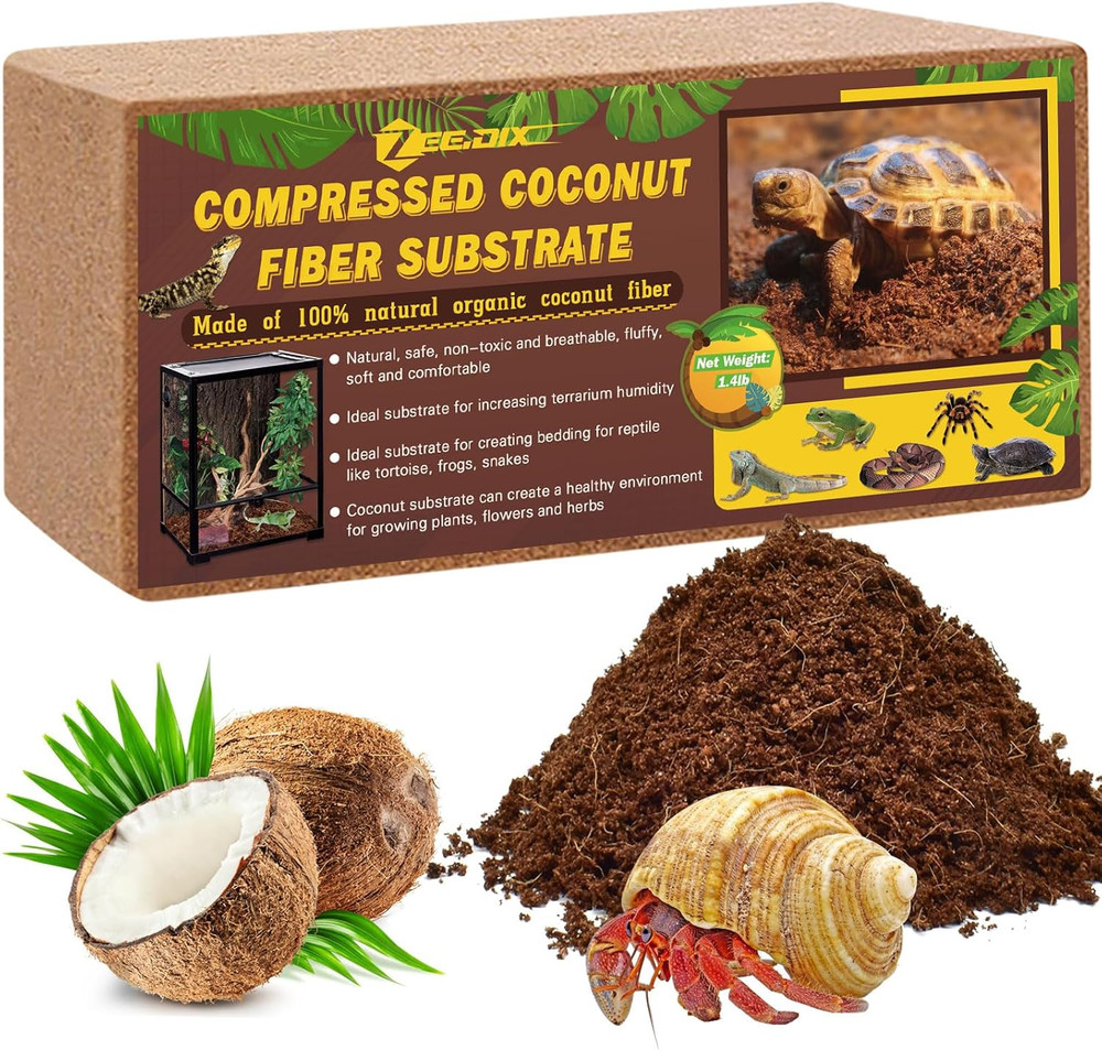 1 Pack Coconut Fiber Substrate, 100% Organic Coconut Husk Coco Coir Brick Terrar