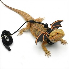 Bearded Dragon Carrier Sling & Bat Wing Leash Harness Set, Soft Flannel Repti…