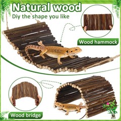 18 Pcs Bearded Dragon Tank Accessories Reptile Bridge Hammock Plants Bridge J…