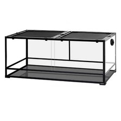 90Gallon Reptile Large Terrarium Upgrade Glass Front Opening Tank Sliding Door w