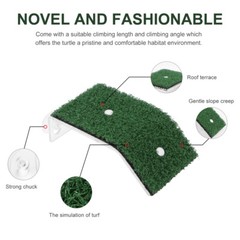 1pc Turtle Drying Platform Simulated Lawn Reptile Tortoise Climbing Ladder