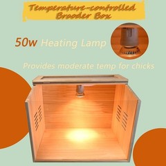 110V 50W Heating Lamp Brooder Box Chicks Ducklings Puppies Non-Toxic Wood New