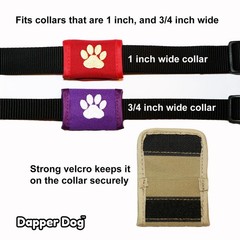 Dapper Dog Pet Tag Silencer – Ballistic Nylon (Black with Blue Paw Print)