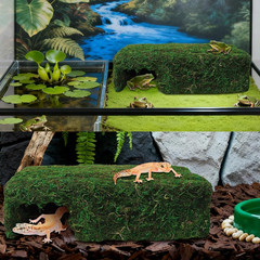 Mossy Cave Hide Reptiles Lizard Moss Hideout Safe Shelter Snake Cave Hut Themed