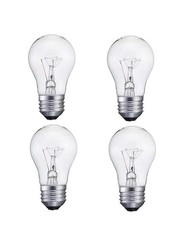 4 Pack A15/CL – 15 Watt A15 Incandescent Oven Bulb – Appliance Bulb – Clear F…