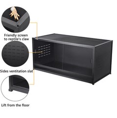 Large Reptile Enclosure Double Stackable 50 Gallon 40″ x 17″ x 17″ Low Tank-2pcs