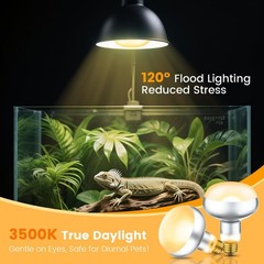REPTITRIP Dual Reptile Light Fixture with 100W Daytime Heat & UVB 10.0 Reptil…