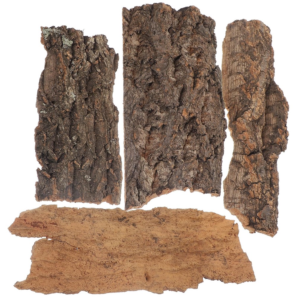 4pcs Cork Bark Reptile Decor Natural Tree Bark Climbing Platforms Reptiles Te…