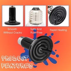 150W Ceramic Heat Bulb 2-Pack No Light Infrared Heater for Reptiles Chickens Pet