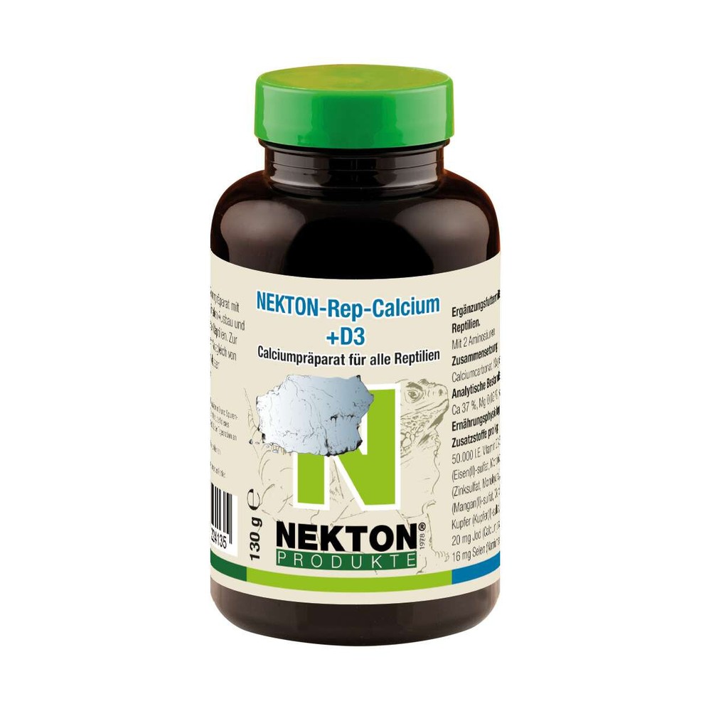 Nekton-Rep-Calcium+D3 Calcium Supplement with Vitamin D3 – Quantity: 130g