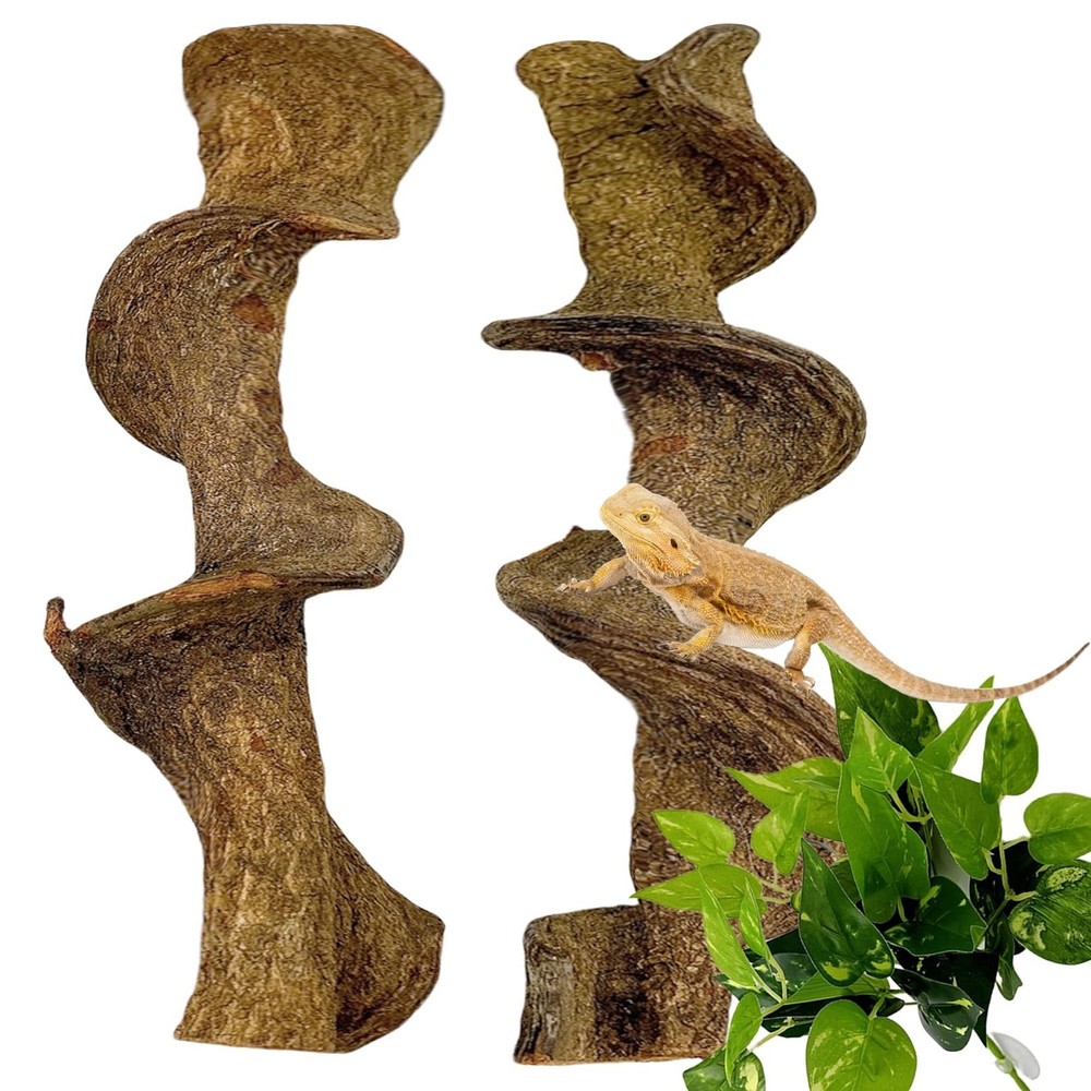 BNOSDM 2PCS Natural Reptile Climbing Branches Decor,1.8-2.2″ Thick Natural Sn…