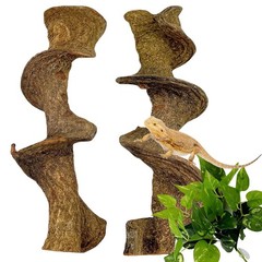 BNOSDM 2PCS Natural Reptile Climbing Branches Decor,1.8-2.2″ Thick Natural Sn…