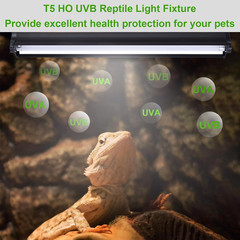 T5 HO UVB Reptile Light Fixture 10.0 8W Light Combo Kit 12 Inch Light Fixture Re