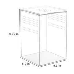 NANEEZOO Magnetic Acrylic Reptile Cage, 6″x6″x9″ Tall Enclosure Transparent R…
