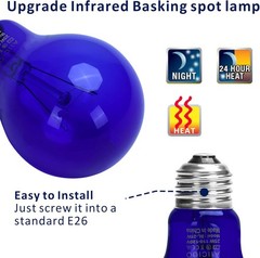 LOT OF 4 – Aiicioo 25W Dimmable Reptile Heat Lamp Daylight E26 Base 2 PACK- Blue