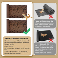 Tfwadmx Reptile Carpet Sand Mat for Bearded Dragon Terrarium Substrate Liner Bro