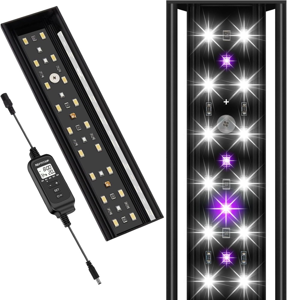 39-Inch LED UVB Reptile Light with Auto On/Off & Preset Day-Night Cycle Dimming