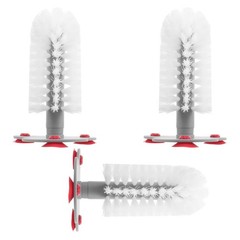 3Pcs White Turtle Shell Cleaning Brush Set with Suction Cups for Turtle Tanks