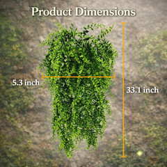 2 Pack Reptile Plants Terrarium Hanging Fake Vines with Suction Cup for Geckos