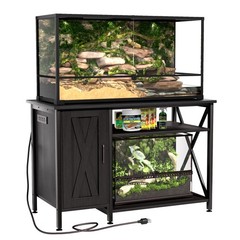 Herture 40-120 Gallon Reptile Tank Stand with Power Outlet, Terrarium Stand with