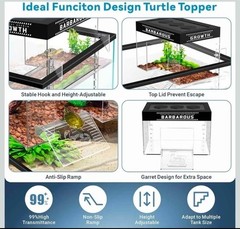 Adjustable Turtle Basking Platform 7.9×5.5×5.5 Inch Acrylic Topper Dock Small