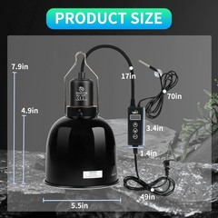 Reptile Light Fixture, 5.5 Inch Dome Lamp Fixture with Reptile Heat Lamp Bulb…