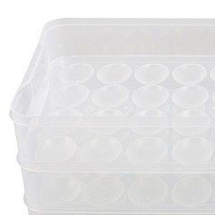 Stackable Egg Cartons Clear Holder Tray with Lid Container for Refrigerator