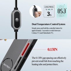 boxtech Small Fish Tank Heater – Mini Aquarium Heater, 50w Submersible Turtle…